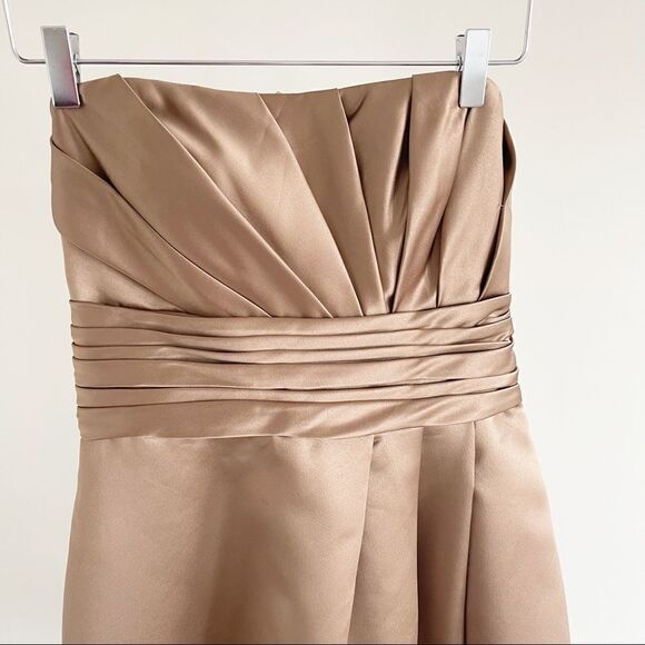 Bill Levkoff Strapless Satin Mini Dress Size 10 - Picture 2 of 7
